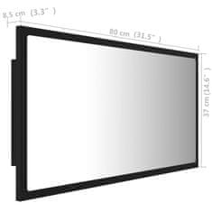 Vidaxl LED kopalniško ogledalo črno 80x8,5x37 cm akril