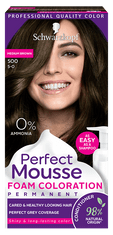 Schwarzkopf Perfect Mousse barva za lase, 500 srednje rjava