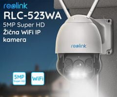 Reolink RLC-523WA kamera, Wi-Fi, PTZ, 5MP, Super HD, nočno snemanje, vrtljiva, bela