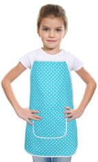 Otroški predpasnik - 47 x 60 cm, za otroke, stare od 5 do 8 let - Turkizna pika