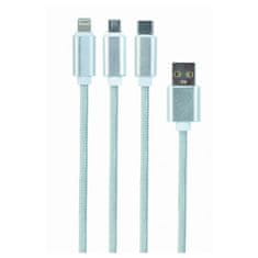 CABLEXPERT Kabel USB combo 3-v-1 srebrn