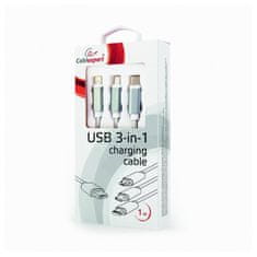 CABLEXPERT Kabel USB combo 3-v-1 srebrn