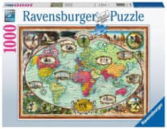 Ravensburger Puzzle Potovanje okoli sveta s kolesom 1000 kosov