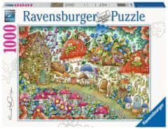 Ravensburger Puzzle Simpatične hišice iz gob na cvetličnem travniku 1000 kosov