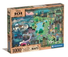 Clementoni Puzzle Story Maps: 101 dalmatinec 1000 kosov