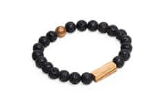 BeWooden Zapestnica s perlami Lava Bracelet L = 18-19 cm