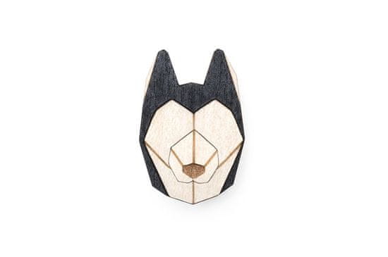 BeWooden unisex lesena broška Broška Husky siva