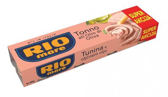 Rio Mare tunina v oljčnem olju, 4 x 80g