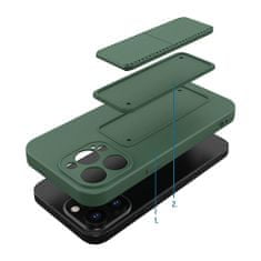 WOZINSKY WOZINSKY KICKSTAND CASE SILIKONSKI OVITEK S STOJALOM ZA IPHONE 13, TEMNO ZELEN