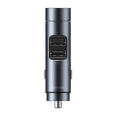 BASEUS Baseus Energy Column FM oddajnik Bluetooth 5.0 avto polnilec 2x USB 3,1A QC3.0 siv (CCNLZ-0G)