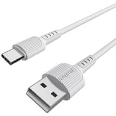 Borofone BX16 podatkovni kabel, USB Type C, 1m, 3A, bel
