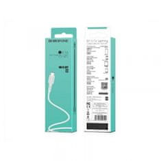 Borofone BX16 podatkovni kabel, USB Type C, 1m, 3A, bel