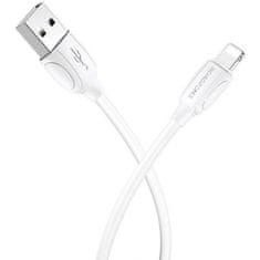 Borofone X19 podatkovni kabel Lightning-USB, 1 m, 2.4 A, bel