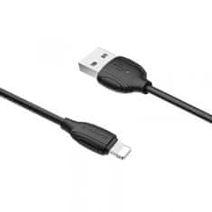 Borofone X19 podatkovni kabel, Lightning-USB, 1 m, 2.4 A, črn