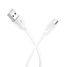 Borofone X19 podatkovni kabel, MicroUSB-USB, 1 m, 2.4 A, bel