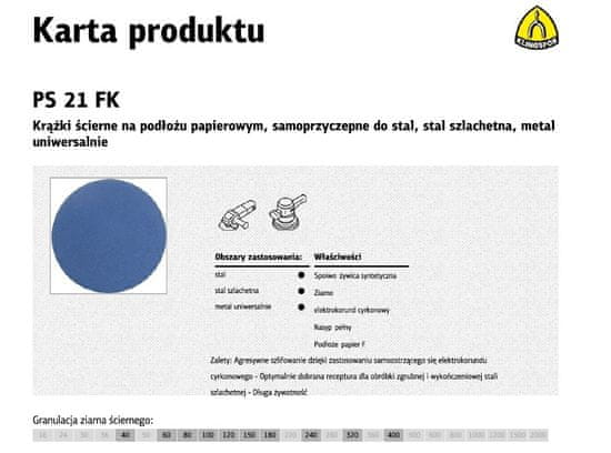 KLINGSPOR Samolepilni abrazivni disk 150mm PS21FK gr. 60 /50 kosov