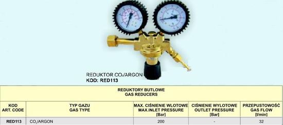 Greatstore CO2/AR 2-smerni REDUCTOR RED113 32l/min