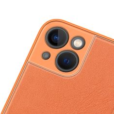 slomart dux ducis yolo eleganten etui iz mehkega tpu in pu usnja za iphone 13 mini oranžen