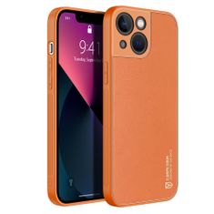 slomart dux ducis yolo eleganten etui iz mehkega tpu in pu usnja za iphone 13 mini oranžen