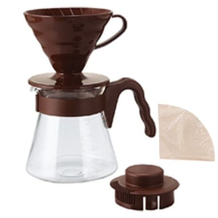 Hario Hario V60 Pour Over Kit Brown - kapljični + strežnik + filtri