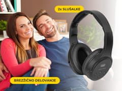 Trevi FRS 1580 brezžične naglavne TV Hi-Fi slušalke, 2x slušalke in polnilna postaja, baterija, do 30m (TRE-SLU-FRS1580)