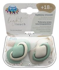 Canpol babies Light Touch set simetričnih silikonskih dud, 18 m+, zelen