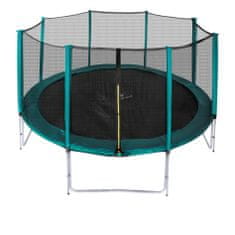 Aga Sport Pro Trampolin 366 cm Temno zelena + zaščitna mreža + lestev