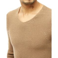 Dstreet Moški pulover s polnim zadrgom rjave barve wx1591 XL