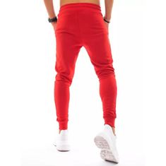 Dstreet Moške športne hlače rdeče FALL ux3339 L