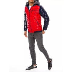 Dstreet Stilska moška zimska prešita jakna s kapuco STREET rdeče in modre barve tx3847 3XL