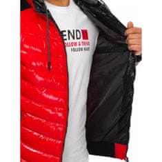 Dstreet Stilska moška zimska prešita jakna s kapuco STREET rdeča tx3848 XL