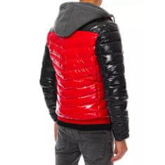 Dstreet Stilska moška zimska prešita jakna s kapuco STREET rdeča tx3848 XL