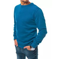 Dstreet Moška udobna zimska majica BASE temno modra bx5058 XL