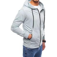 Dstreet Moški pulover s kapuco v svetlo sivi barvi REMA bx5172 M