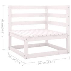 Vidaxl Vrtna sedežna garnitura 6-delna bela trdna borovina