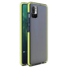 slomart spring case prozoren tpu gel zaščitni ovitek s pisanim okvirjem za xiaomi redmi note 10 5g / poco m3 pro rumen