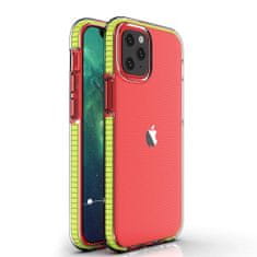 slomart spring case prozoren tpu gel zaščitni ovitek s pisanim okvirjem za iphone 13 mini rumen