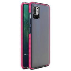 slomart spring case prozoren tpu gel zaščitni ovitek s pisanim okvirjem za xiaomi redmi note 10 5g / poco m3 pro svetlo roza