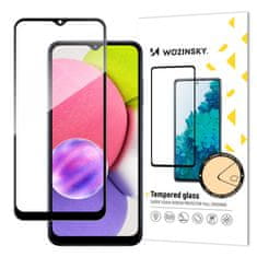 WOZINSKY WOZINSKY SUPER DURABLE FULL GLUE TEMPERED GLASS CELOZASLONSKI POKROV Z OHIŠJEM ZA OKVIR, PRIJAZEN ZA SAMSUNG GALAXY A03/A03S ČRN