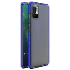 slomart spring case prozoren tpu gel zaščitni ovitek s pisanim okvirjem za xiaomi redmi note 10 5g / poco m3 pro temno moder