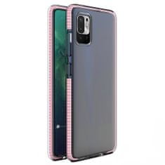 slomart spring case prozoren tpu gel zaščitni ovitek s pisanim okvirjem za xiaomi redmi note 10 5g / poco m3 pro svetlo roza