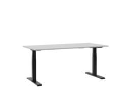 Beliani Pisalna miza sivo-črne barve električno nastavljiva 180 x 80 cm DESTIN II
