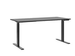 Beliani Ročno nastavljiva miza 160x72 cm črna DESTIN II
