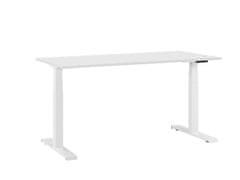 Beliani Električno nastavljiva pisalna miza 160x72 cm bela DESTIN II
