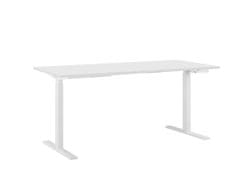 Beliani Ročno nastavljiva pisalna miza 160x72 cm bela DESTIN II