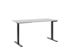 Beliani Ročno nastavljiva miza 130 x 72 cm siva s črno barvo DESTIN II