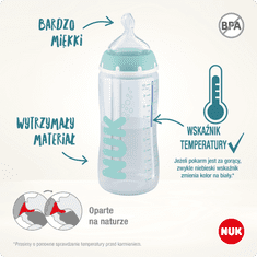 Nuk 7430 STEKLENICA 300ML A/CAP+ INDIKATOR TEMPERATURE 0-6 526286, 741148