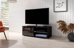 Furnitura TV omarica ELARA črna visoki sijaj 100 cm + LED 