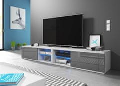 Furnitura TV omarica ELSA 2 siva visoki sijaj 200 cm + LED