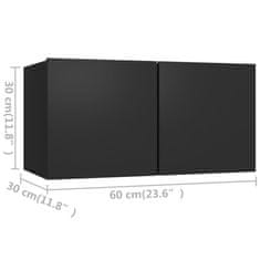 Greatstore Komplet TV omaric 4-delni črna iverna plošča